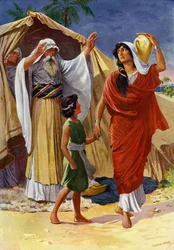 Hagar und Ismael (Farblithografie)