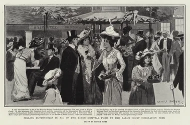 Verkauf von Knopflochblumen zugunsten des King