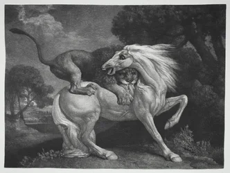 Ein von einem Löwen angegriffenes Pferd, 1788