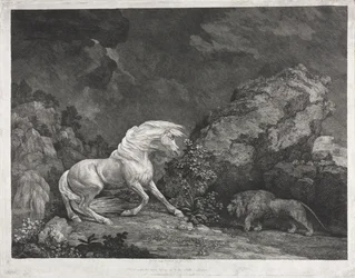 Ein von einem Löwen erschrecktes Pferd, 1777