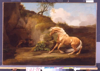 Ein von einem Löwen erschrecktes Pferd, ca. 1790-95