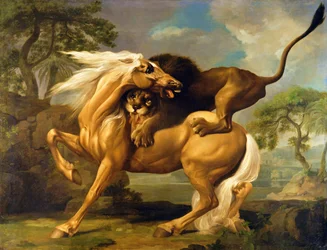 Ein Löwe greift ein Pferd an, ca. 1762