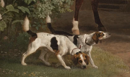 (Detail) William Henry Cavendish Bentinck, 3. Herzog von Portland vor den Reitställen der Welbeck Abbey, 1766-7