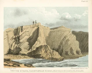 Gekrümmte Schichten, Garrylucas-Ufer, Old Head of Kinsale, Irland