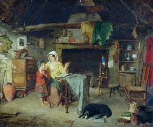 Der Ettrick. Hirtenjunge erhält seine ersten Eindrücke von seiner Mutter, 1858