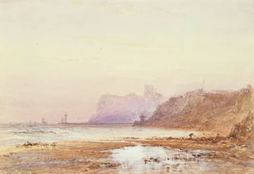 Küste bei Whitby mit der Abtei im Hintergrund