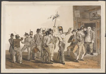 Ein Werbesergeant des 33. Fußregiments, 1814 (kolorierte Aquatinta)