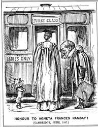 Ehre für Agneta Frances Ramsay! Cambridge, Juni, 1887