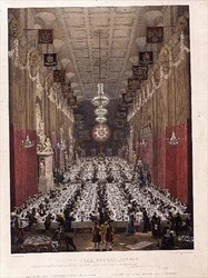 Das Abendessen des Lord Mayor in der Guildhall, 9. November 1828
