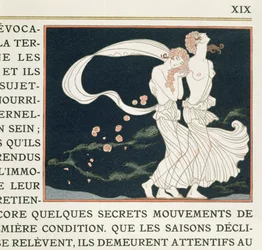 Zwei Mädchen im griechischen Stil gekleidet, Illustration aus 