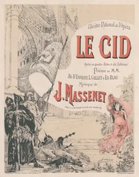 Plakat zur Premiere der Oper Le Cid von Jules Massenet, 1885