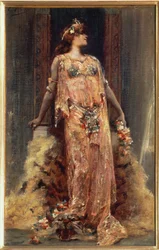 Sarah Bernhardt (1844-1923) in der Rolle der Cleopatra