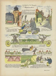 Eindrücke eines Touristen in der Normandie. Illustration für Le Rire