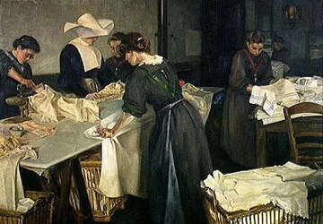 Bügeln im Waisenhaus