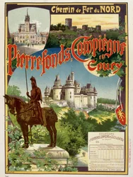 Pierrefonds, Compiègne und Coury - Werbeplakat der Railways du Nord, von G. Fraipont