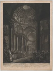 Ansicht des Inneren von St. Stephens Walbrook, nach der Zeichnung in seiner Majestät..., ca. 1767