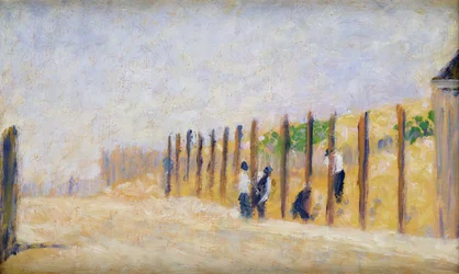 Das Einsetzen der Pfosten, ca. 1882