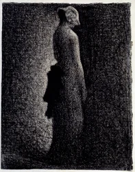 Der schwarze Knoten. Bleistiftzeichnung von Georges Seurat (1859-1891) um 1882
