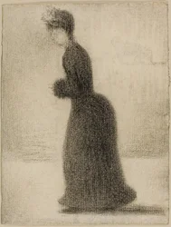 Frau mit Muff, um 1884