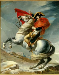 Der Erste Konsul Napoleon Bonaparte (1769-1821) überquert die Alpen am Großen Sankt Bernhard Pass im Mai 1800