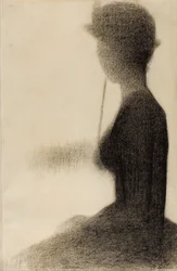 Sitzende Frau mit Sonnenschirm (Studie für La Grande Jatte)
