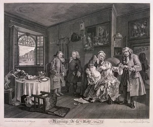 Die Hochzeit à la mode, Platte VI, 1745