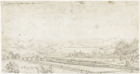 Landschaft mit der Ponte Milvio, außerhalb Roms
