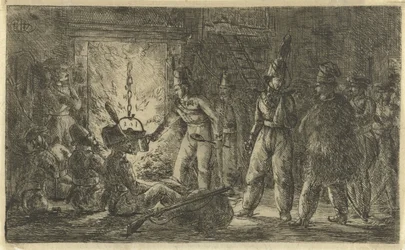 Soldaten am Feuer