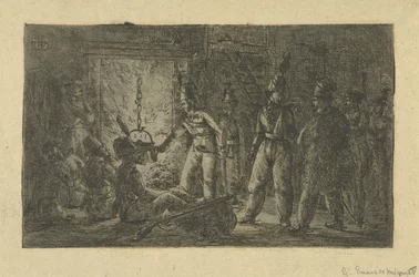 Soldaten am Feuer