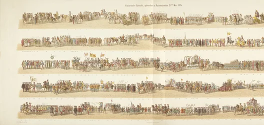 Historische Parade, gehalten in Rotterdam am 21. Mai 1874