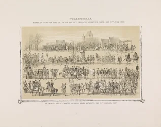 Maskerade der Mitglieder des Leydsche Studenten-Corps, 11. Juni 1860. Der Einzug des Herzogs von Anjou in Antwerpen, 19. Februar 1582