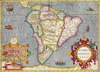 Südamerika America Meridionalis: aus dem Atlas von Gerardus Mercator, 1633, 1936
