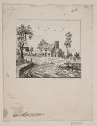Landschaft mit Gasthaus