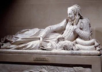 Grabdenkmal: Grab mit Abbild von Jeanne Valentine Balbiani (1518-1572), Ehefrau von Kardinal Rene de Birague (1506-1583), Kanzler von Frankreich. Marmorskulptur von Germain Pilon (1535 - 1590), um 1573. Paris, Musée du Louvre