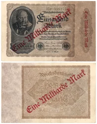 Eine Eine-Milliarde-Mark-Banknote, 1922
