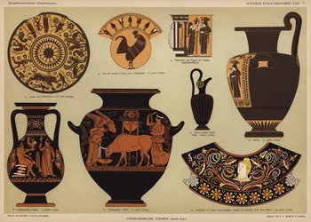 Antike griechische polychrome Vasen