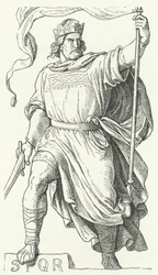 Arnulf von Kärnten, umstrittener König von Italien und Heiliger Römischer Kaiser (Gravur)