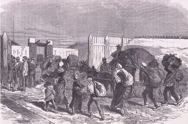 Gemüse aus den Vororten bringen, Cassells Geschichte des Krieges zwischen Frankreich und Deutschland, veröffentlicht von Cassell und Company Limited, ca. 1890