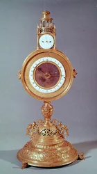 Uhr in Form einer Monstranz, gehörte dem Kardinal de Granvelle, Augsburg, 1564 (vergoldetes Kupfer)