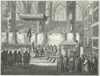 Krönung von Karl X. Gustav von Schweden im Dom zu Uppsala