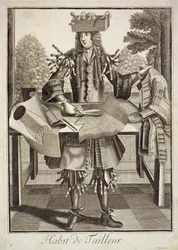 Kostüm für einen Schneider, veröffentlicht von Gerard Valck (16512-1726) ca. 1690