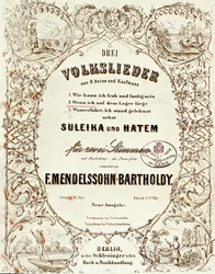 Titelblatt der Partitur für Drei Volkslieder von Felix Mendelssohn