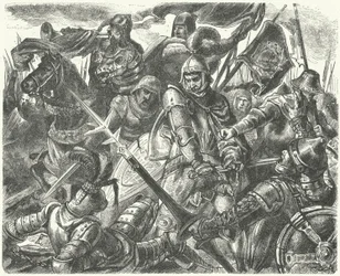 Tod von Peter von Kastilien durch die Hand von Heinrich von Trastamara