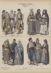 Osteuropäische Kostüme (farbige Gravur)