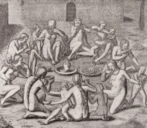Das Essen des Fleisches eines Gefangenen laut dem alten Historiker, aus Gottfrieds 