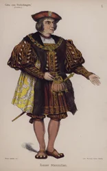 Kaiser Maximilian, aus Götz von Berlichingen von Goethe (Farblitho)