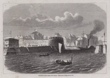 Eingang zum Hafen von Le Havre, Frankreich (Gravur)