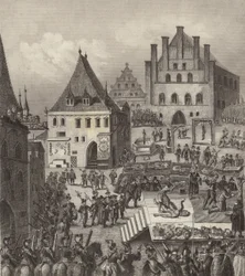 Hinrichtung der tschechischen protestantischen Rebellenführer in Prag