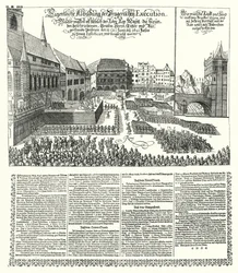 Hinrichtung von Rebellen gegen den Heiligen Römischen Kaiser Ferdinand II. in Prag