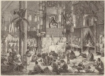 Fest in einer Pagode (Gravur)